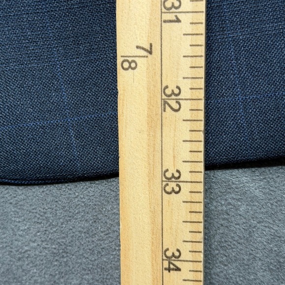 Lauren Ralph Lauren Mens Suit 48L Blazer Navy Blue Windowpane Wool 38x34 Pants - Picture 8 of 16